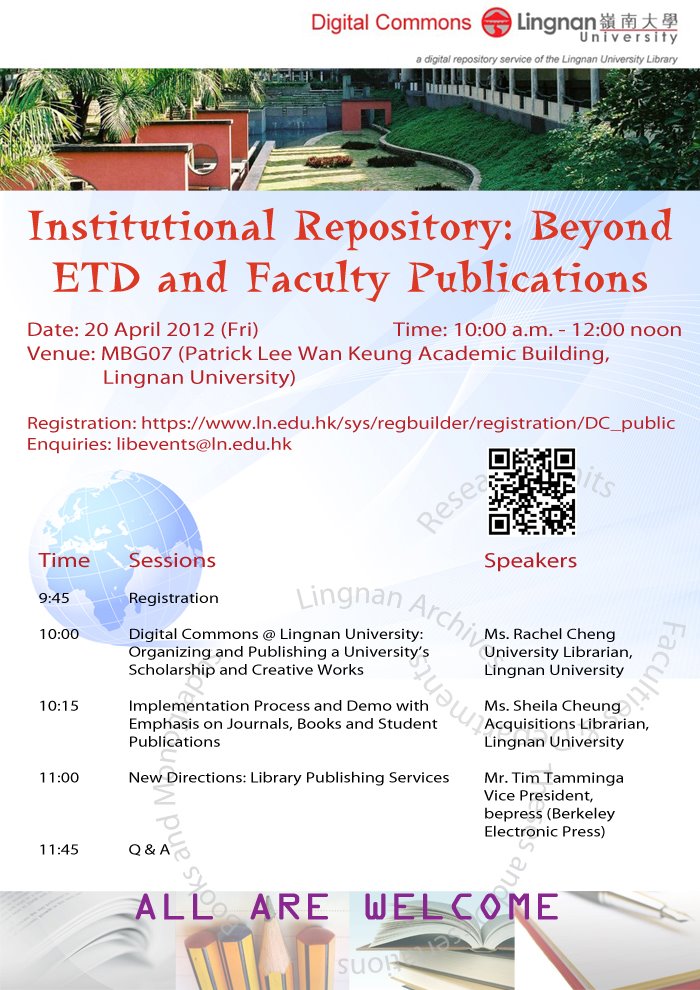 Seminar on Institutional Repository ─ Beyond ETD and Faculty Publications