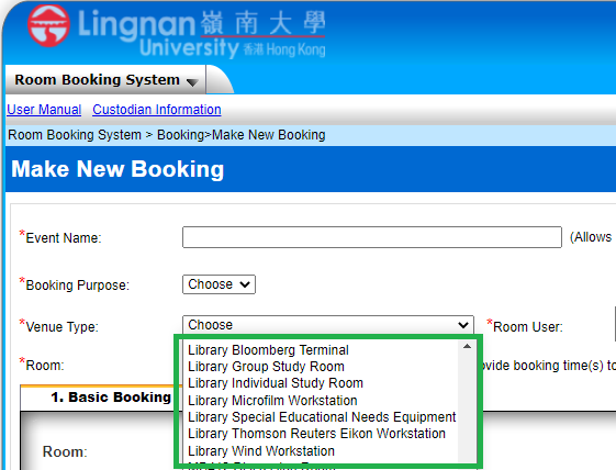 room booking system