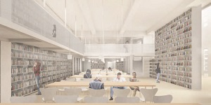 Perspective images of New Library Lobby and Reading Room